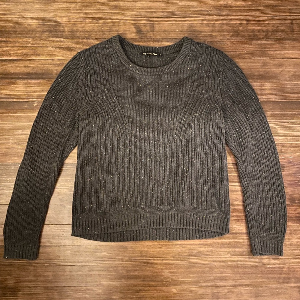 Dark, Speckled Grey Rag & Bone Sweater — L